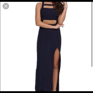 Cutout navy maxi dress small